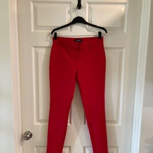 Express Bright Red Stretch Extreme Skinny Christmas Pants